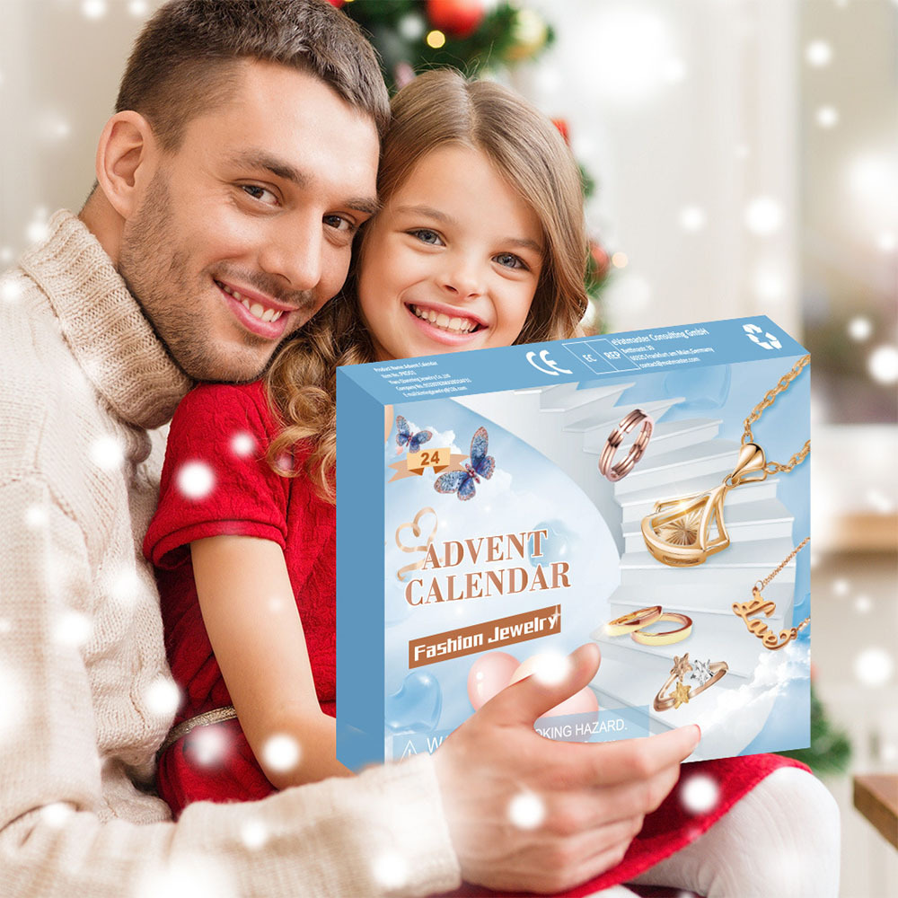 Calendario Dell'avvento Per Natale Anello Collana Orecchini Portagioie Set Natale Set Da 24 Pezzi - soufeelit