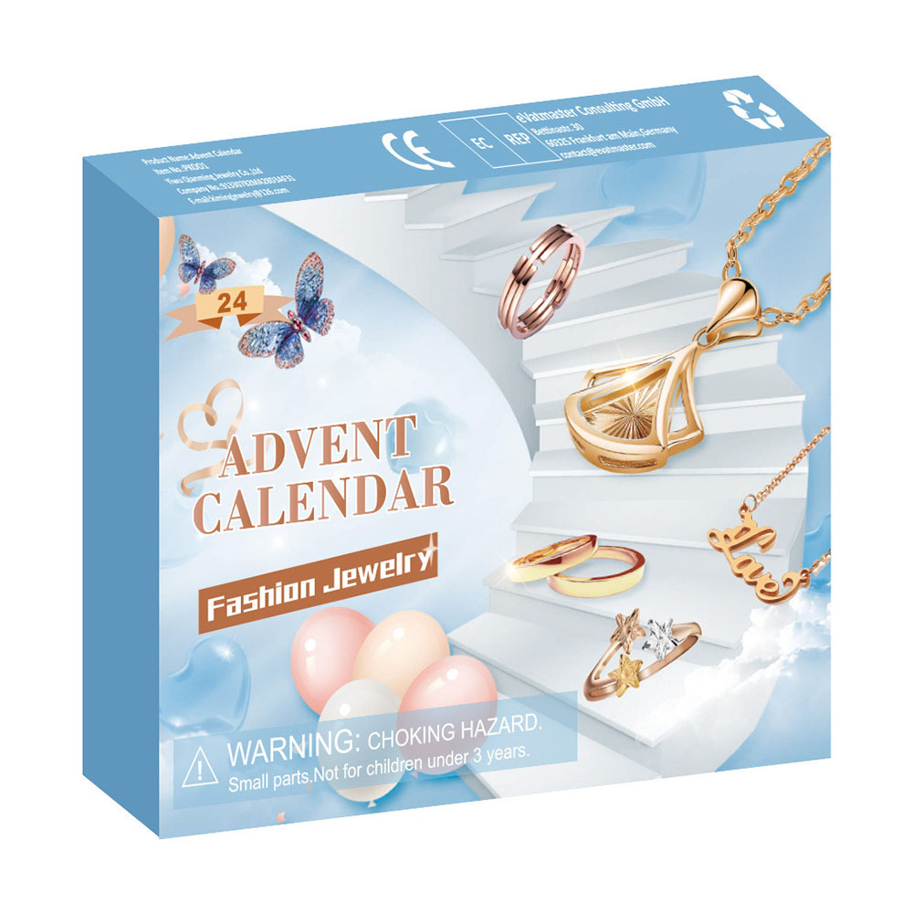 Calendario Dell'avvento Per Natale Anello Collana Orecchini Portagioie Set Natale Set Da 24 Pezzi - soufeelit