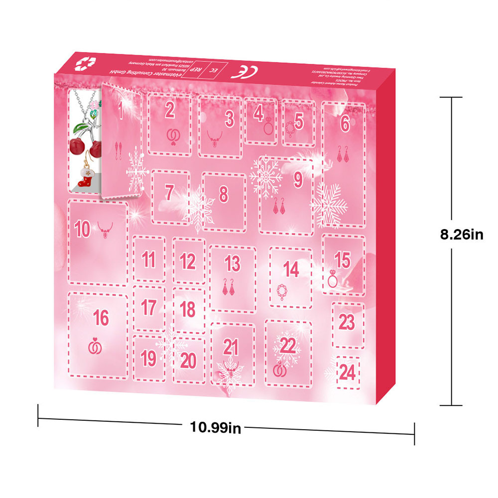 Calendario Dell'avvento Per Natale, Set Di Gioielli, Anelli, Collane, Orecchini, Set Da 24 Pezzi - soufeelit