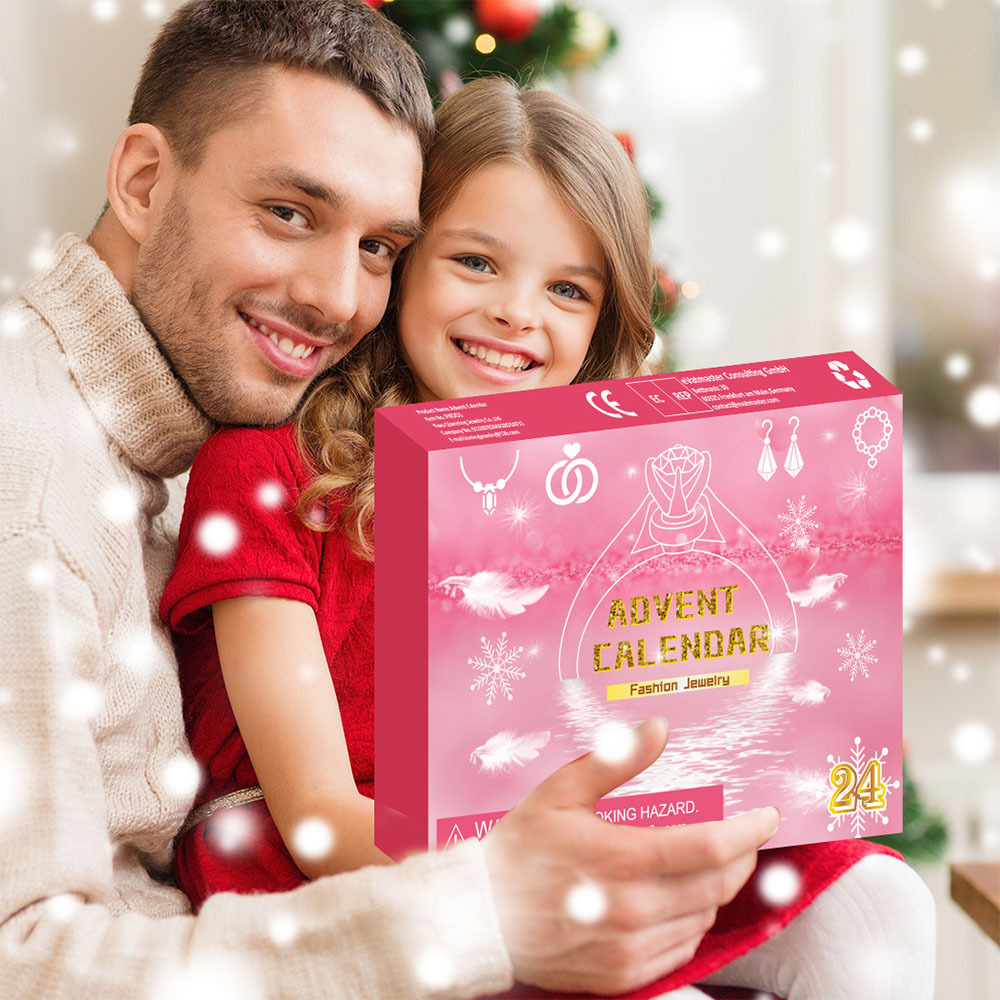 Calendario Dell'avvento Per Natale, Set Di Gioielli, Anelli, Collane, Orecchini, Set Da 24 Pezzi - soufeelit