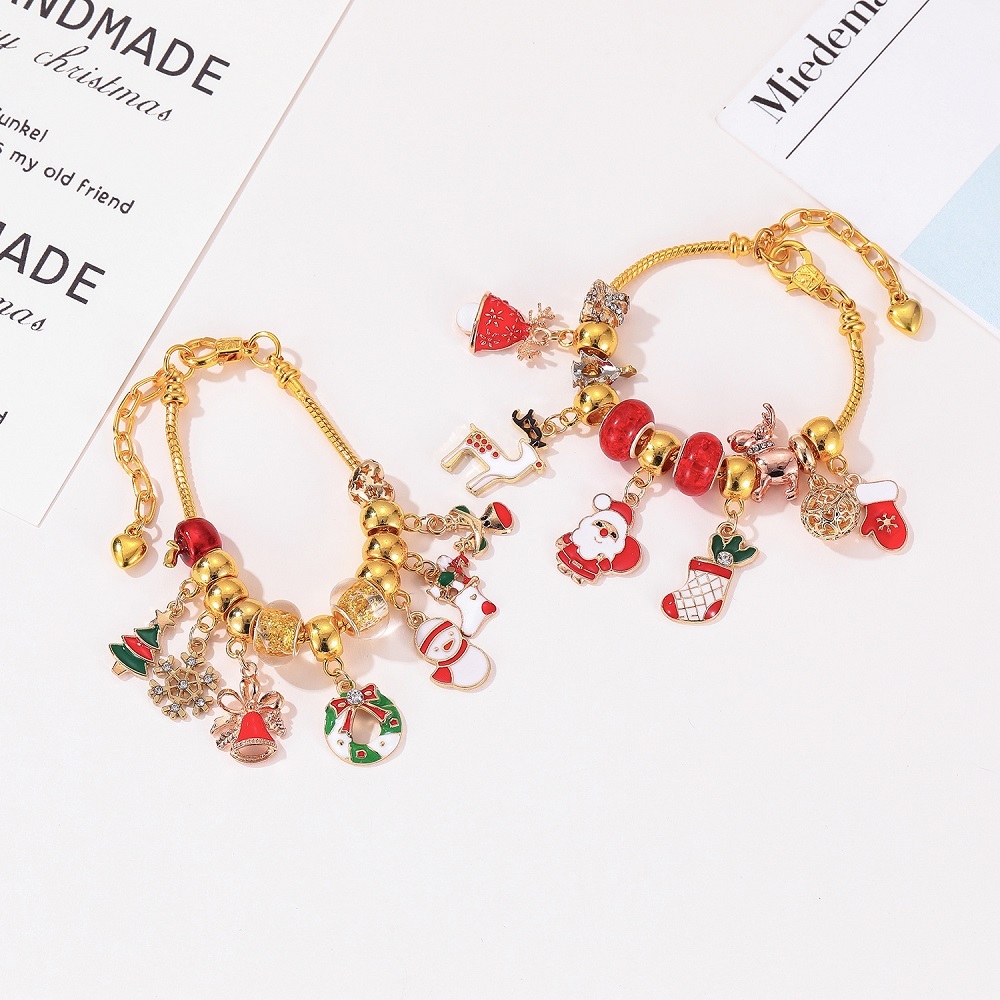 Bracciale Natalizio A Sorpresa, Scatola Cieca, Set Di Braccialetti Con Ciondoli, Calendario Dell'avvento, 24, Conto Alla Rovescia - soufeelit