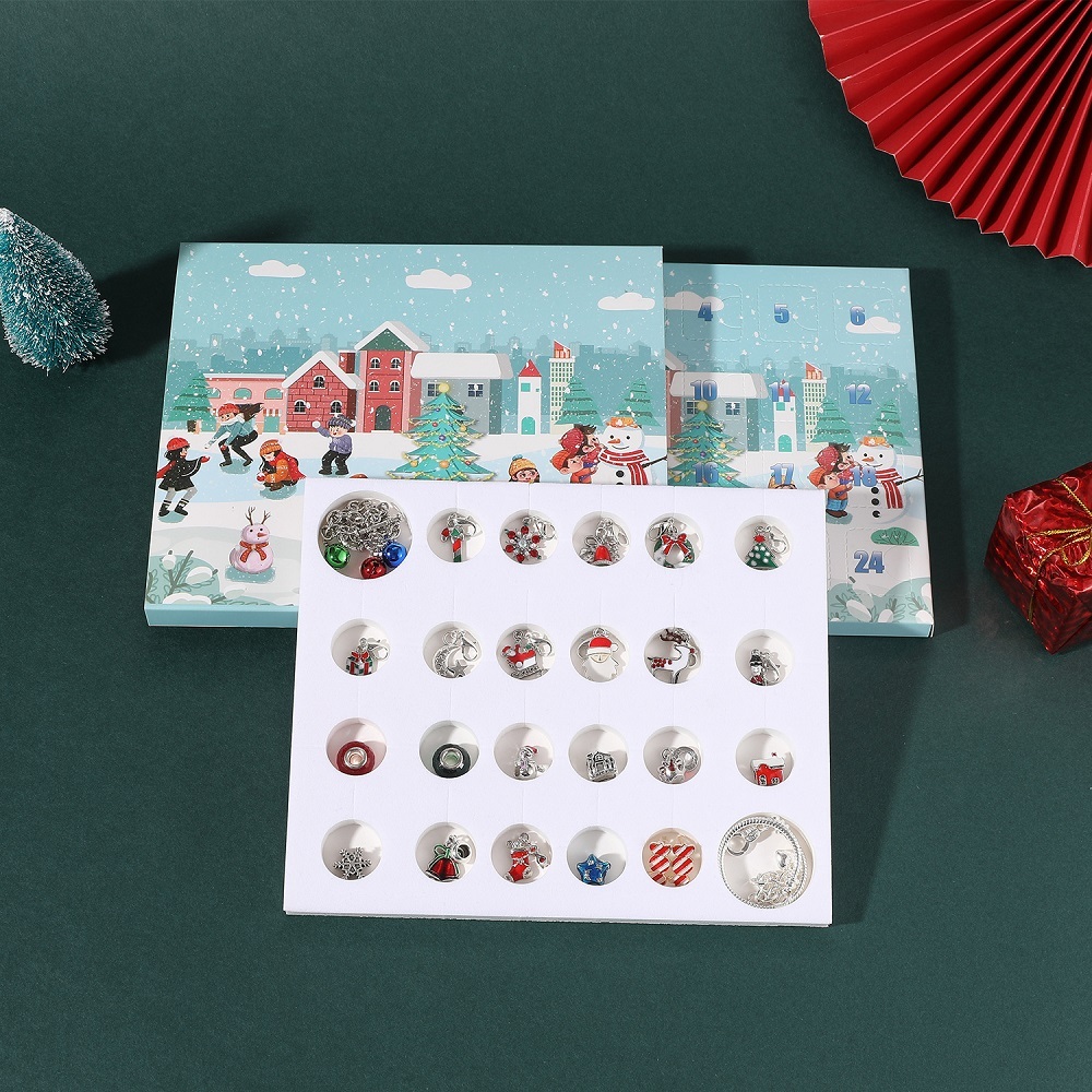 Set Di Braccialetti Di Natale Fai-da-te, Scatola Cieca Per Il Conto Alla Rovescia Dell'avvento, Regalo Per Braccialetti Per Bambini - soufeelit