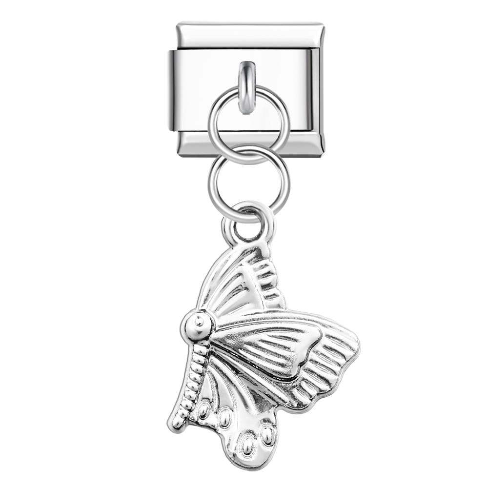 Charm Italiano Farfalla In Argento Per Braccialetti Con Charm Italiani Link Composable - soufeelit