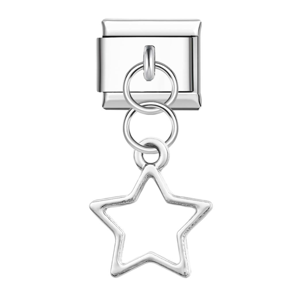 Charm Italiano Pentagramma In Argento Per Braccialetti Con Charm Italiani Link Composable - soufeelit