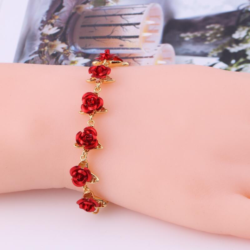 Bracciale Con Fiori Di Rosa Gioielli Vintage Con Rose Regalo Di San Valentino Per Le Donne - soufeelit