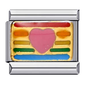 Charm Italiano Colorato Bandiera Dell'amore Per Braccialetti Con Charm Italiani Link Composable