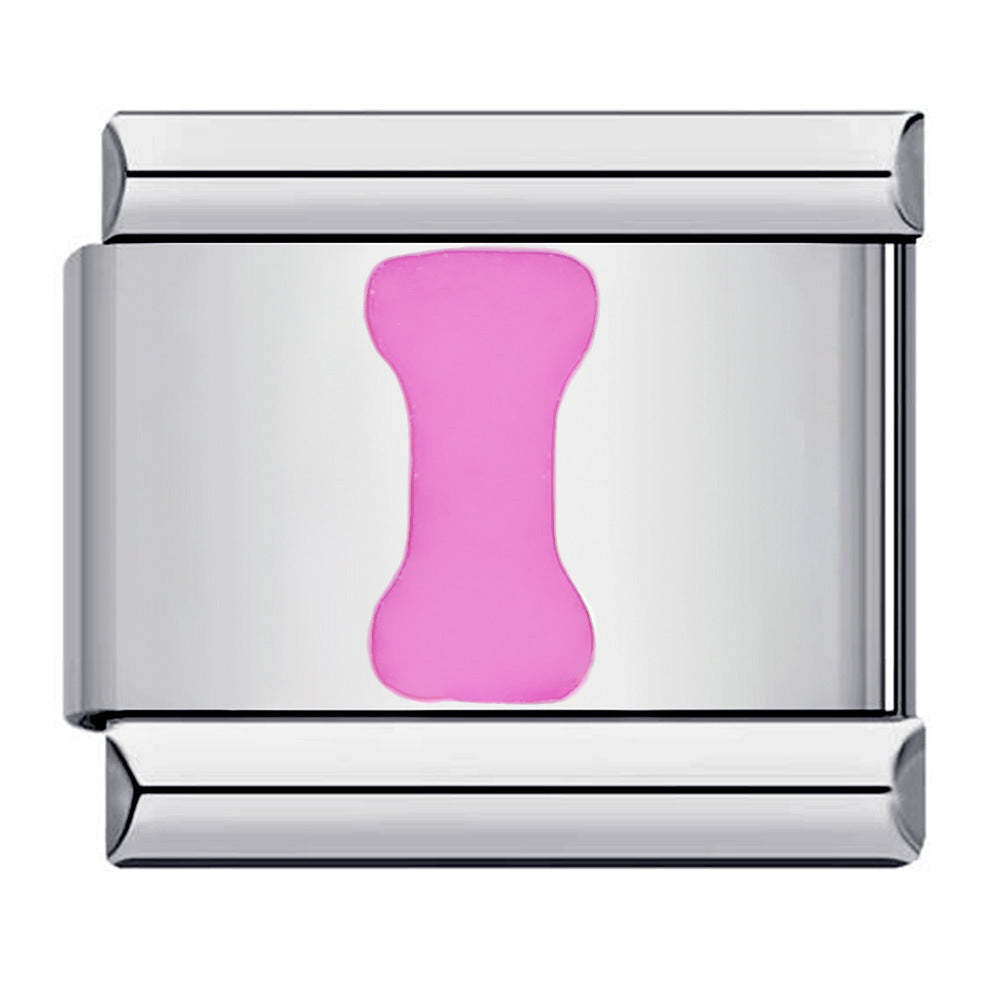 Charm Italiano Lettera I Rosa Per Braccialetti Con Charm Italiani Link Composable - soufeelit