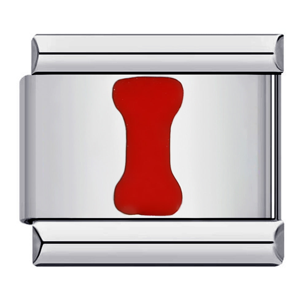 Charm Italiano Lettera I Rossa Per Braccialetti Con Charm Italiani Link Composable - soufeelit