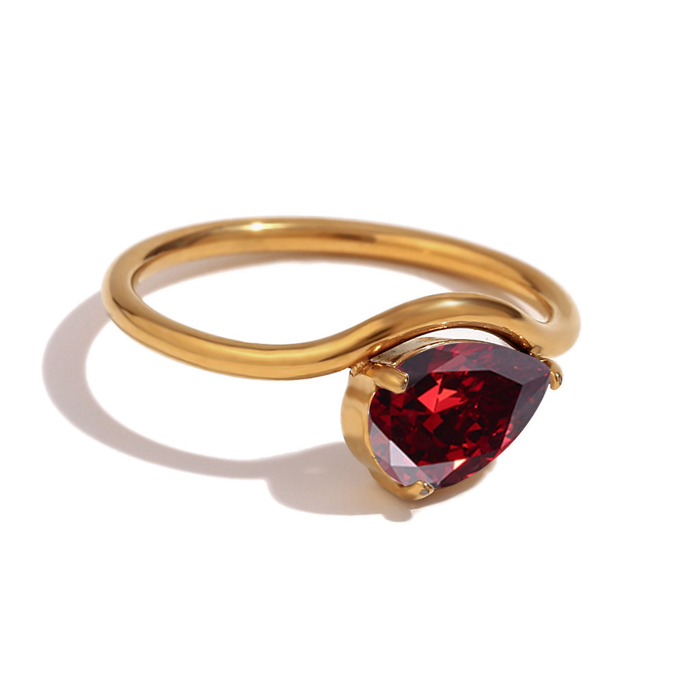 Anello Portafortuna Minimalista Con Taglio A Pera: Delicato Regalo Personalizzato Per Lei - soufeelit