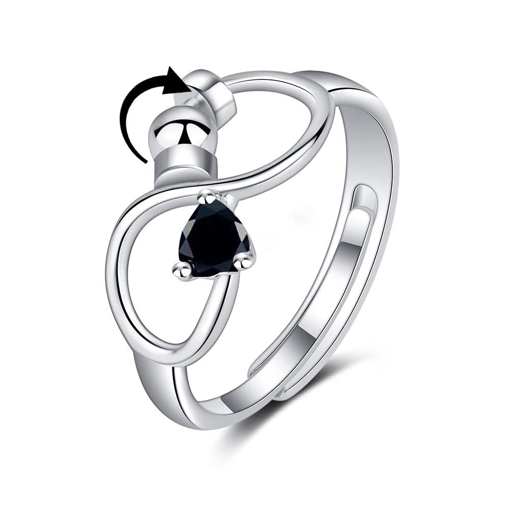 Anello Rotante Regolabile Per L'ansia Di Fidget Per Donne E Ragazze Con 12 Gioielli Con Pietre Portafortuna Per Regalo Di Compleanno - soufeelit
