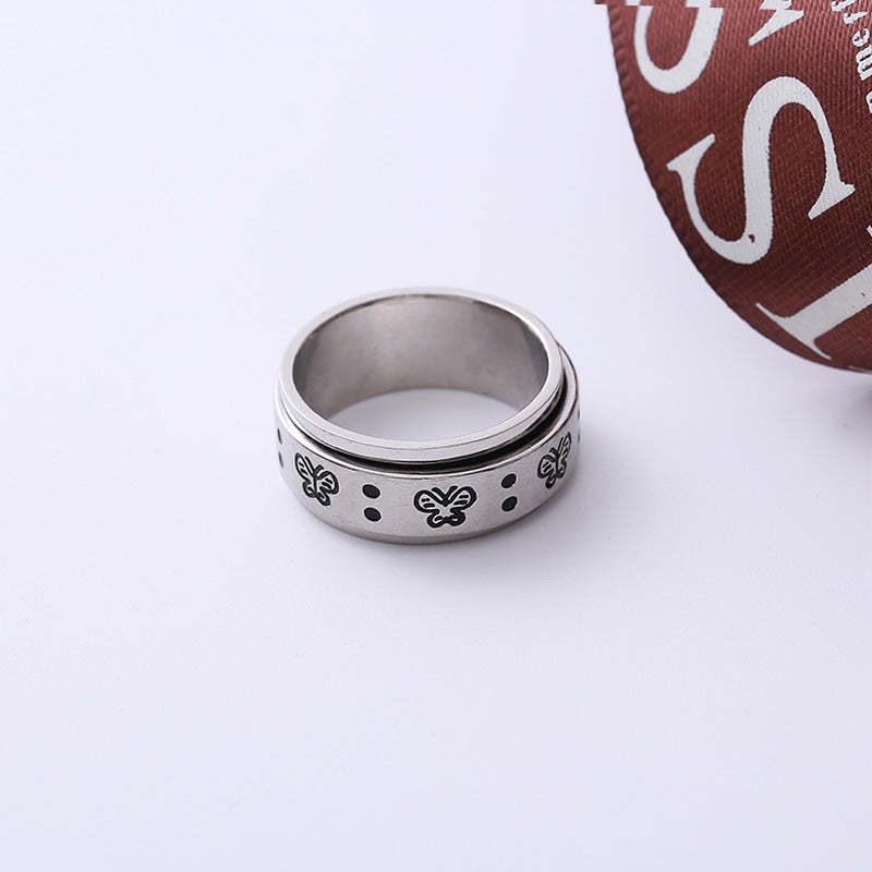 Anello Rotante Con Farfalla Per Alleviare L'ansia, Regalo Di Gioielli Per Donne E Uomini - soufeelit
