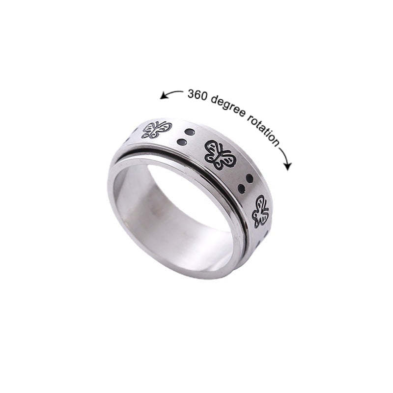 Anello Rotante Con Farfalla Per Alleviare L'ansia, Regalo Di Gioielli Per Donne E Uomini - soufeelit