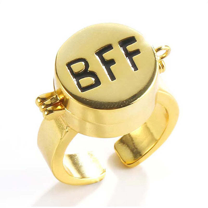 Anello Best Friends Forever Anello Girevole Regolabile, Regalo Di Gioielli Per Gli Amanti Dei Migliori Amici - soufeelit