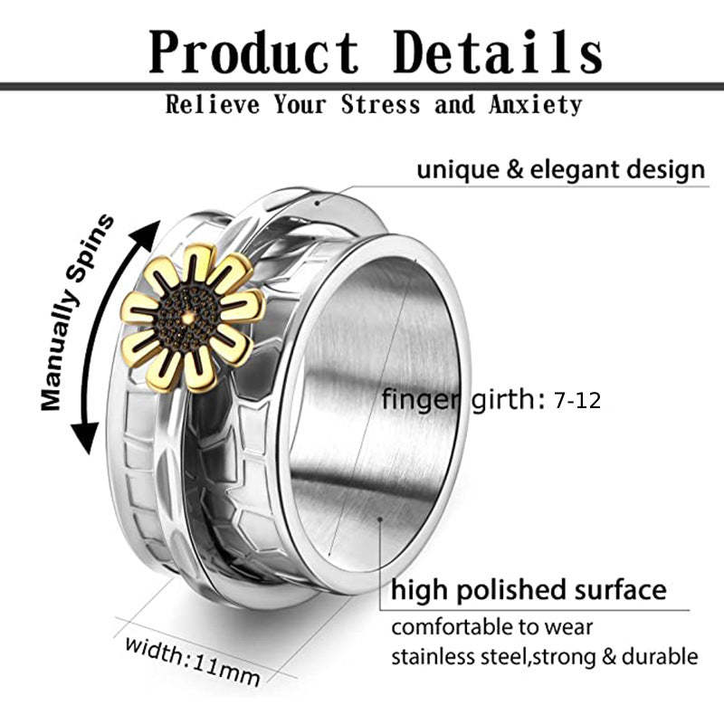 Fidget Ansia Anelli Daisy Spinner Anello Gioielli Regali Per Le Donne - soufeelit
