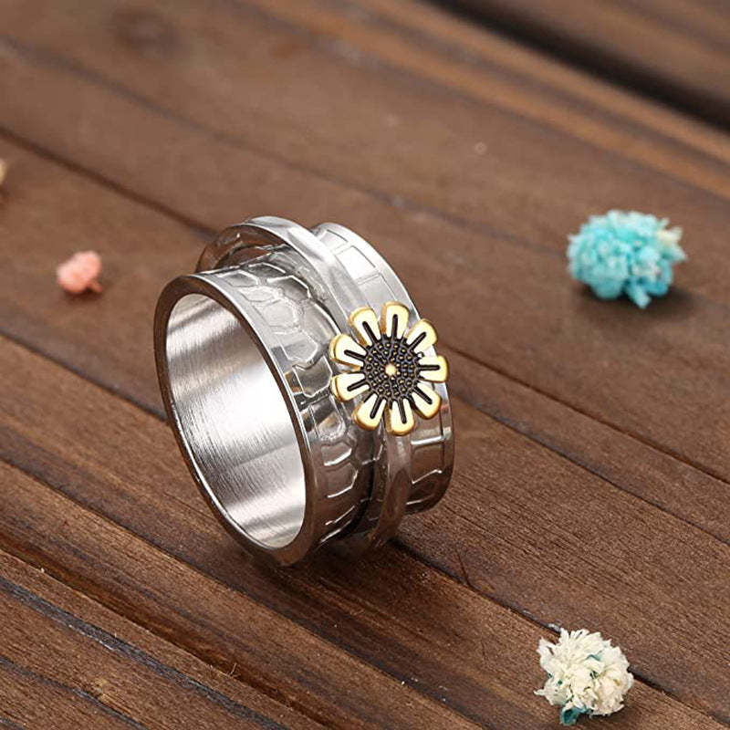 Fidget Ansia Anelli Daisy Spinner Anello Gioielli Regali Per Le Donne - soufeelit