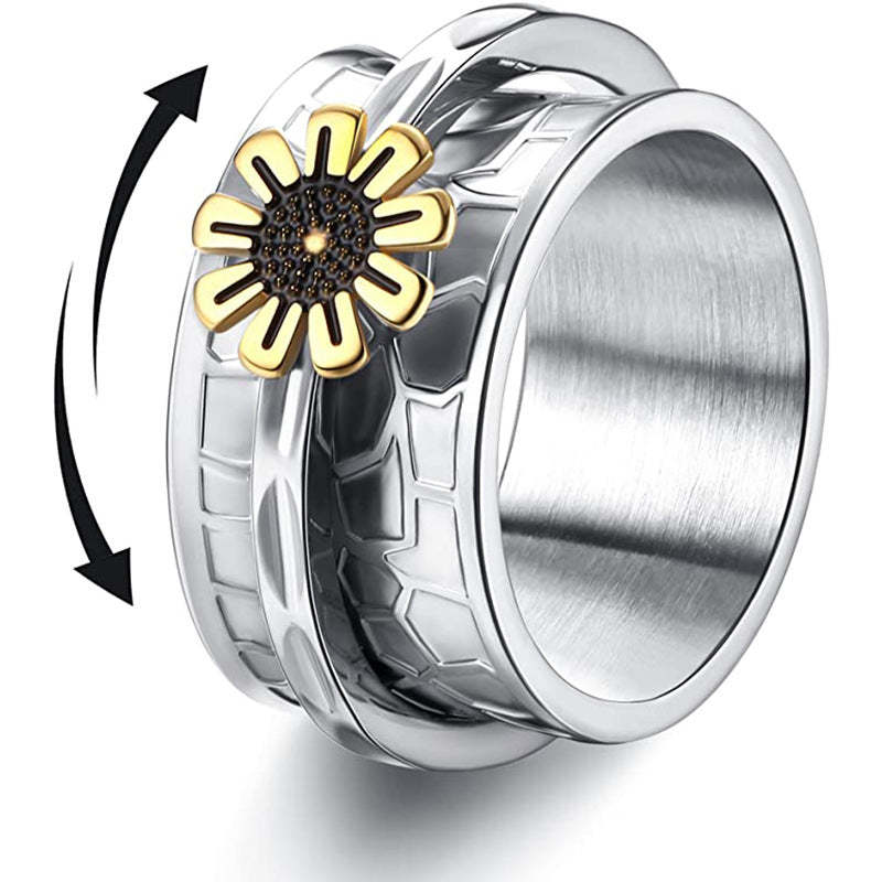 Fidget Ansia Anelli Daisy Spinner Anello Gioielli Regali Per Le Donne - soufeelit