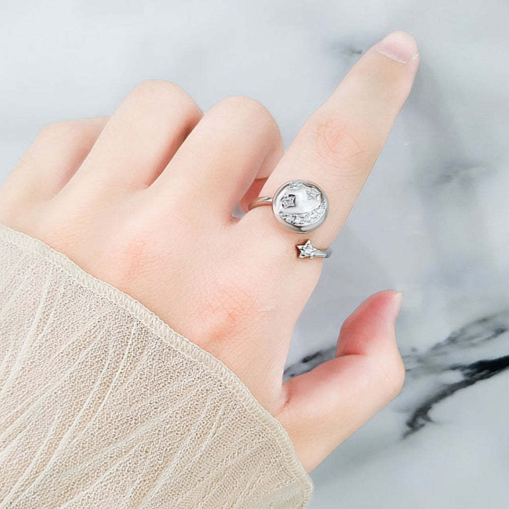 Fidget Anello Ansia Anello Spinner Aperto Regolabile Regali Di Gioielli Per Donne Ragazza - soufeelit