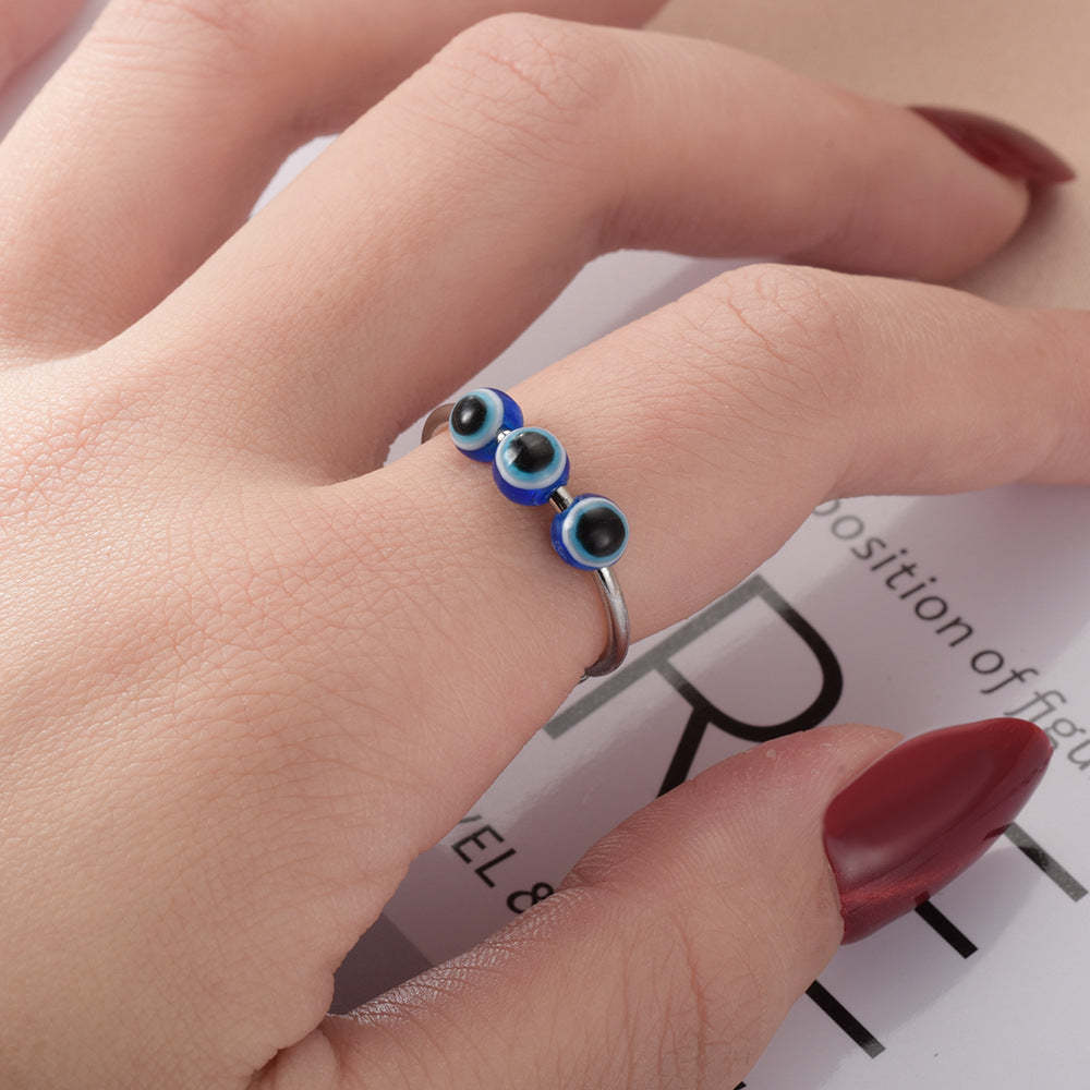 Anello Di Ansia Fidget Anello Spinner Aperto Regolabile Per Occhi Diabolici Per Regali Di Gioielli - soufeelit