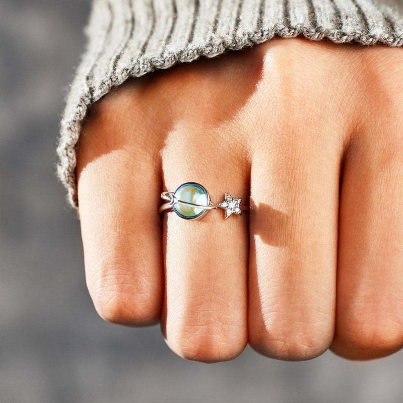Anello Fidget Per Regali Di Gioielli Con Anello Rotante Per Sollievo Dall'ansia A Stella Regolabile Per L'ansia - soufeelit