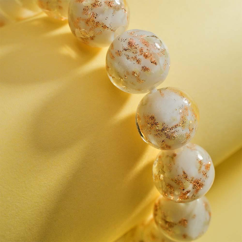 Bracciale Con Perline Elasticizzate In Vetro Bianco Firefly Bracciale Luminoso Che Si Illumina Al Buio - soufeelit