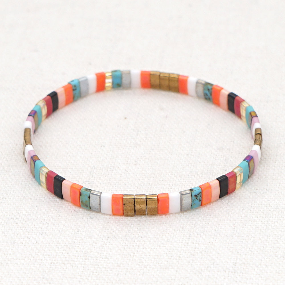 Regalo Di Braccialetti Di Moda Vintage Arancioni Con Perline Tila - soufeelit