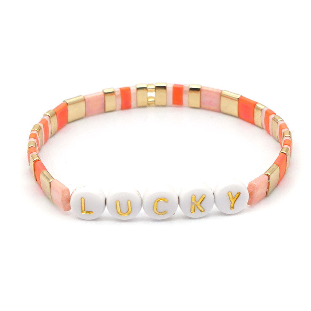 Elegante Braccialetto Con Perline Tila, Braccialetti Portafortuna, Regalo Per Le Donne - soufeelit
