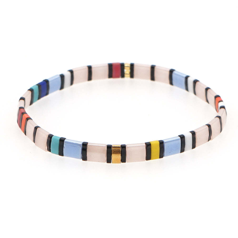 Bracciale Tila Bead Bracciali Alla Moda Neri E Rosa Regalo - soufeelit