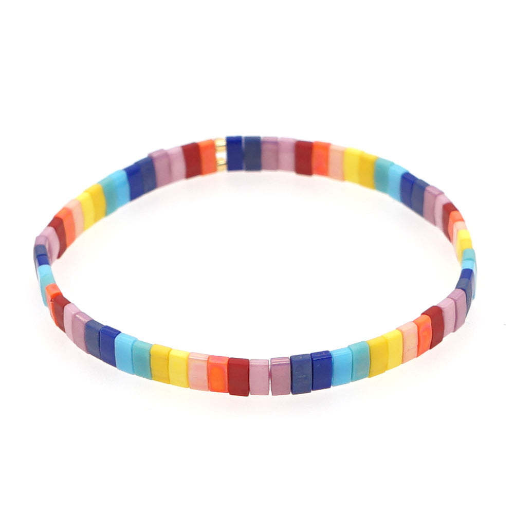 Bracciale Con Perline Tila Braccialetti Color Arcobaleno Regalo Di Moda Vintage - soufeelit