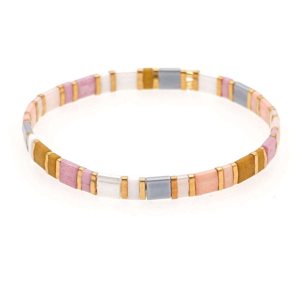 Elegante Braccialetto Con Perline Tila, Braccialetti Portafortuna, Regalo Per Le Donne - soufeelit