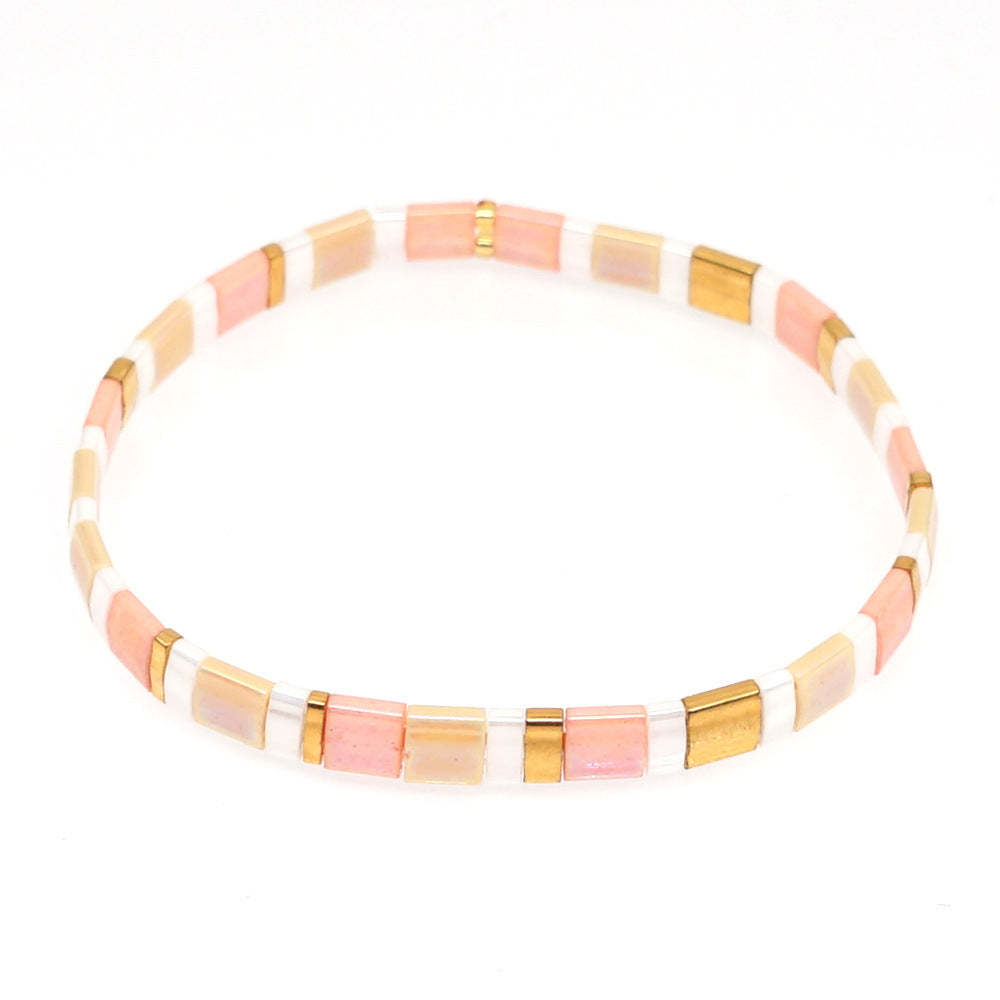 Regalo Di Caramelle Da Polso Con Braccialetto Di Perline Rosa Tila Per Lei - soufeelit