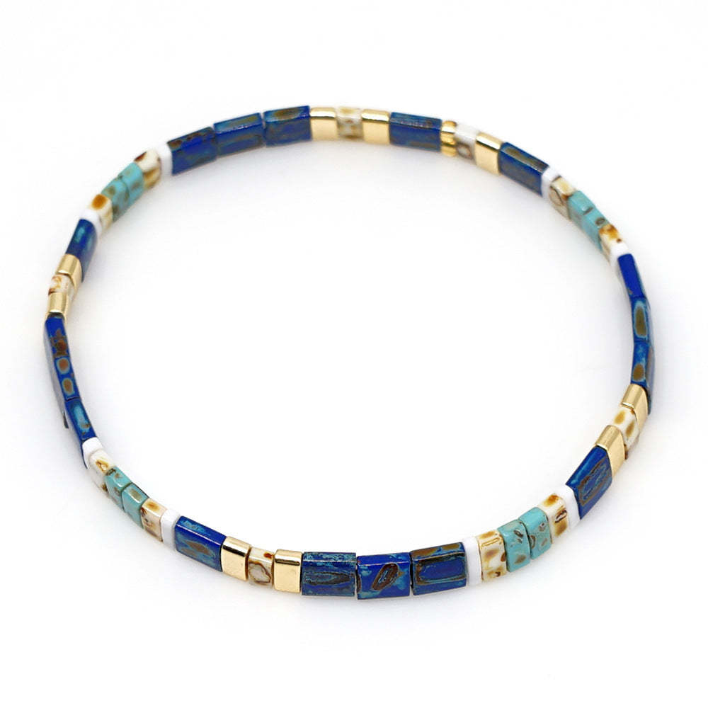 Bracciale Tila Blu, Regalo Artigianale Alla Moda Vintage Per Gli Amanti Dei Gioielli - soufeelit