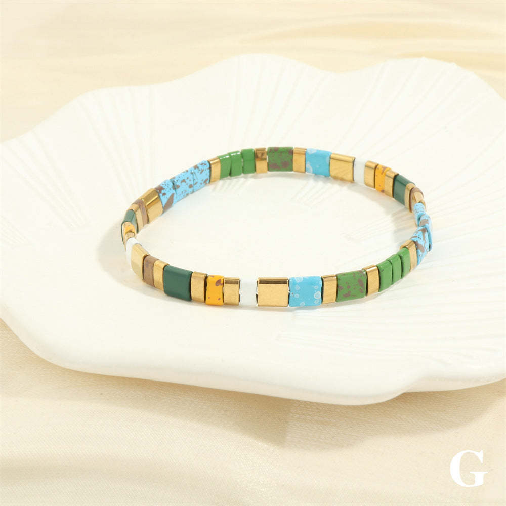 Bracciale Tila Blu, Regalo Artigianale Alla Moda Vintage Per Gli Amanti Dei Gioielli - soufeelit