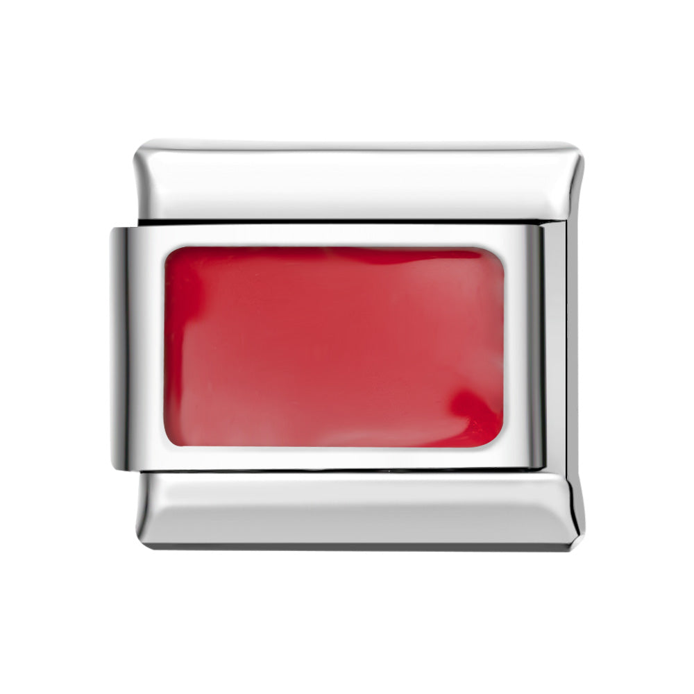 Charm Italiano Quadrato Rosso Per Braccialetti Con Charm Italiani Link Composable - soufeelit