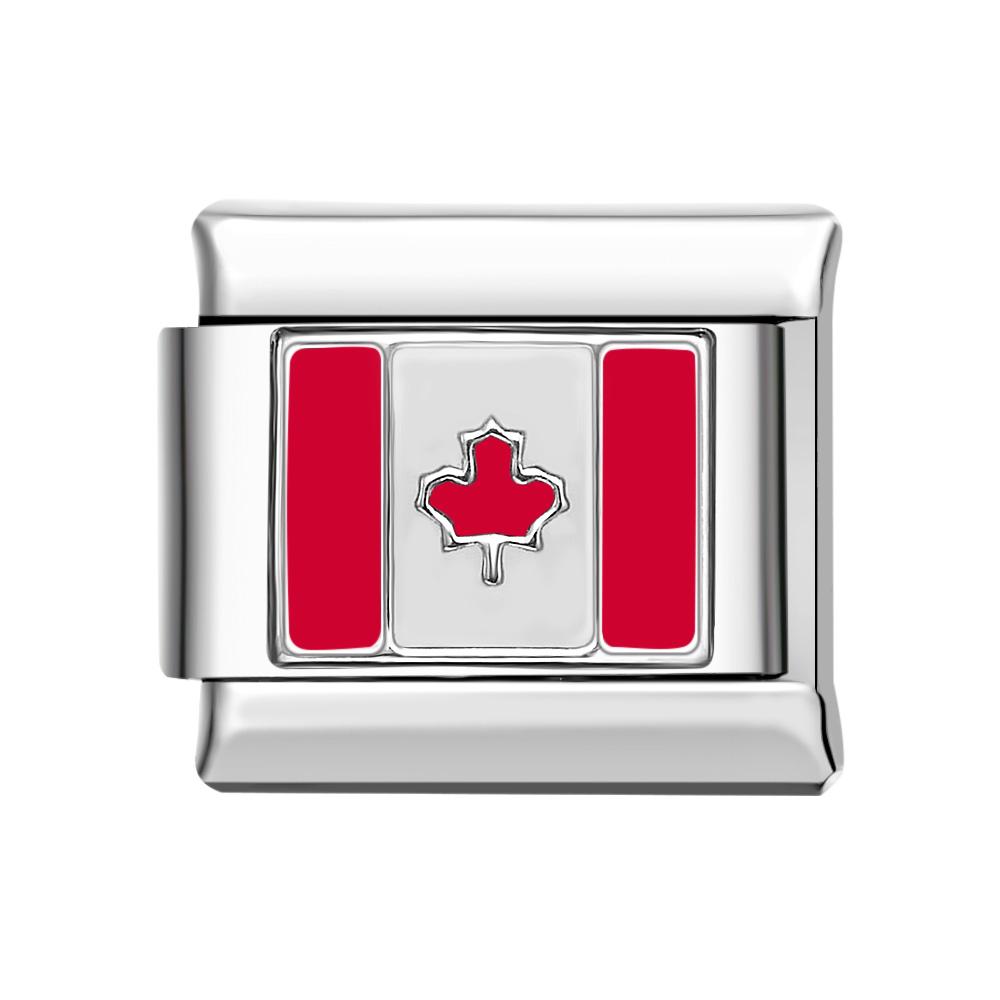 Charm Italiano Foglia D'acero Rossa Per Braccialetti Con Charm Italiani Link Composable - soufeelit