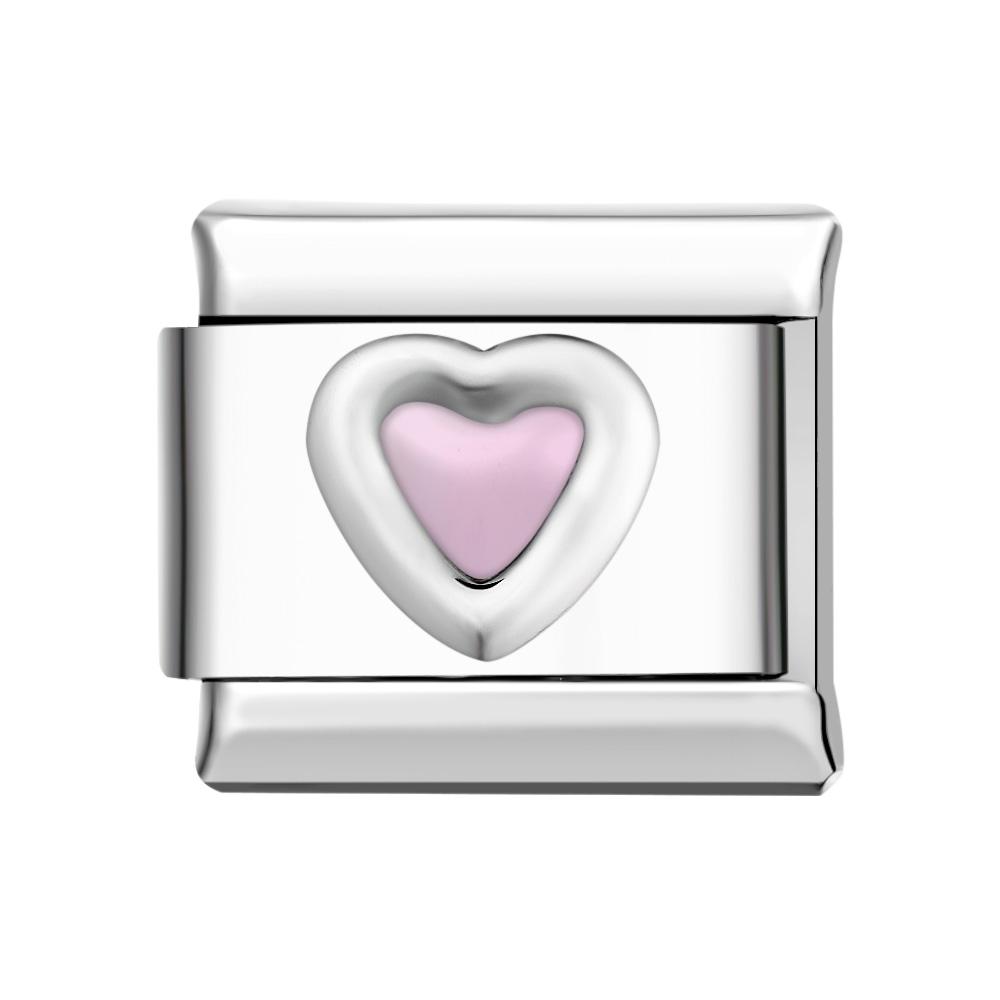 Cuore D'amore - Charm Italiano Rosa Per Braccialetti Italiani Link Composable - soufeelit