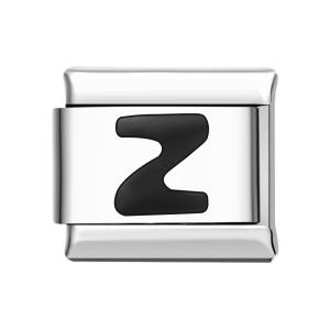 Lettera Z-charm Italiano Nero Per Braccialetti Con Charm Italiani Link Composable