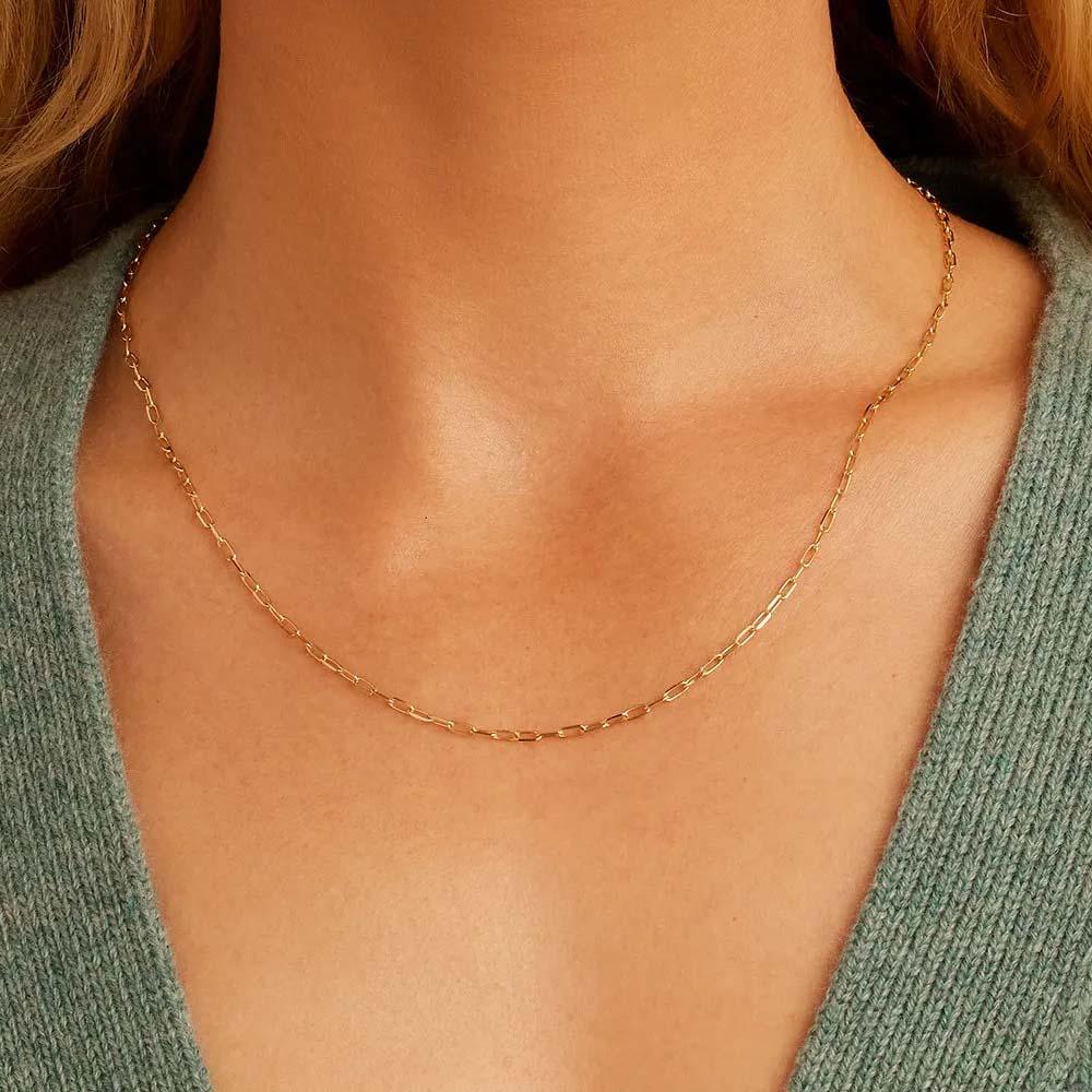 Collana Minimalista In Oro, Regalo Per Donna. Collana Delicata E Sottile - soufeelit