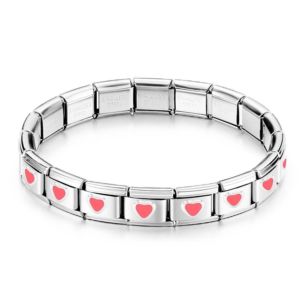 Bracciale Con Ciondoli Italiani Vintage Magenta Love - soufeelit