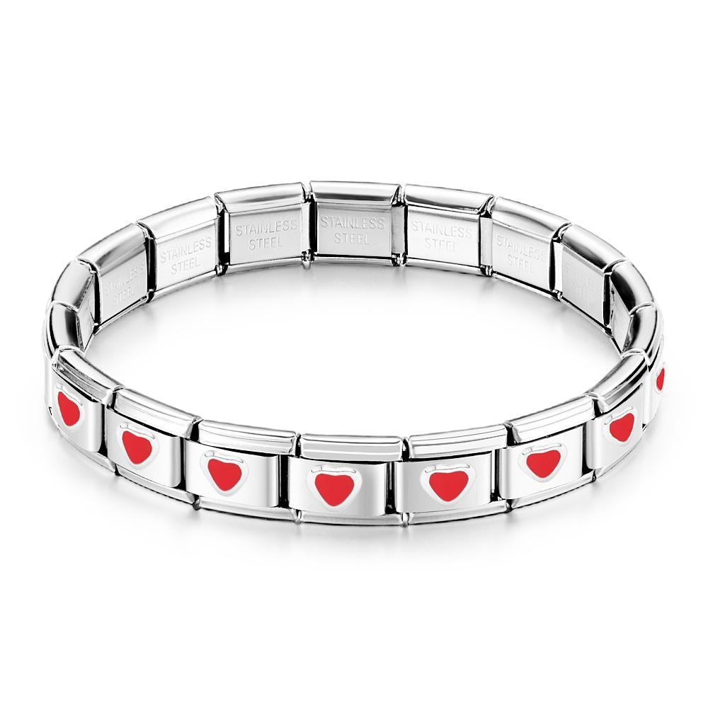 Bracciale Con Ciondoli Italiani Vintage Red Love - soufeelit