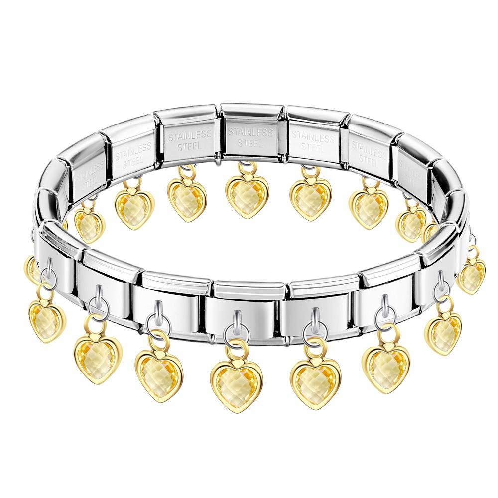 Bracciale Con Ciondolo Vintage Italiano Con Ciondolo A Forma Di Cuore Champagne - soufeelit