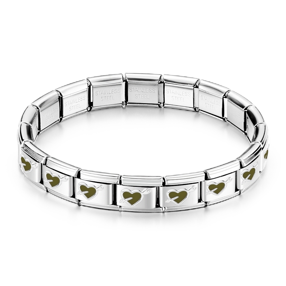 Bracciale Con Charm Italiano Vintage Giallo Chiaro Amore A Prima Vista