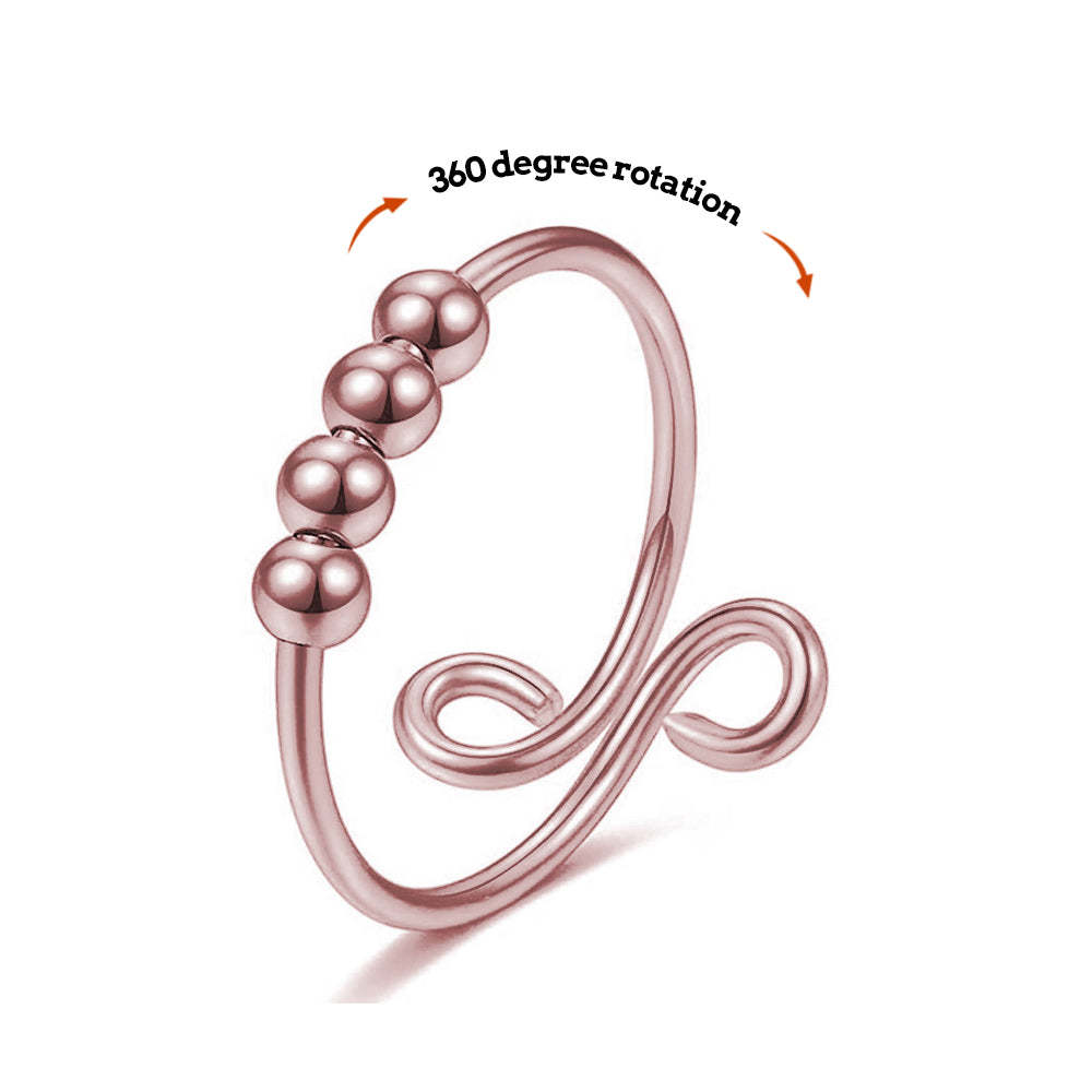 Anello Per L'ansia, Regalo Per Gioielli Con Anello Regolabile, Perline Di Decompressione, Sollievo Dall'ansia - soufeelit
