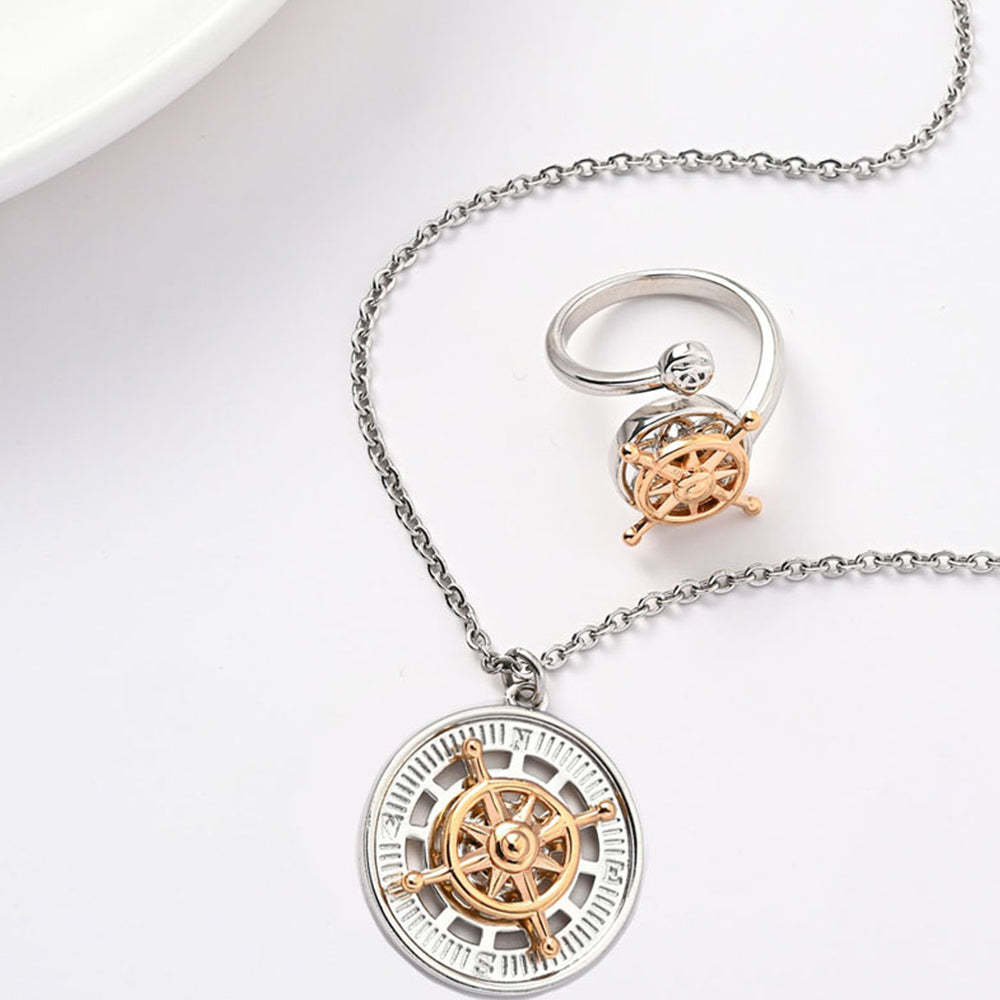 Anello Di Ansia Decompressione Anti-ansia Sollievo Anello Regolabile Collana Set Regalo Di Gioielli - soufeelit
