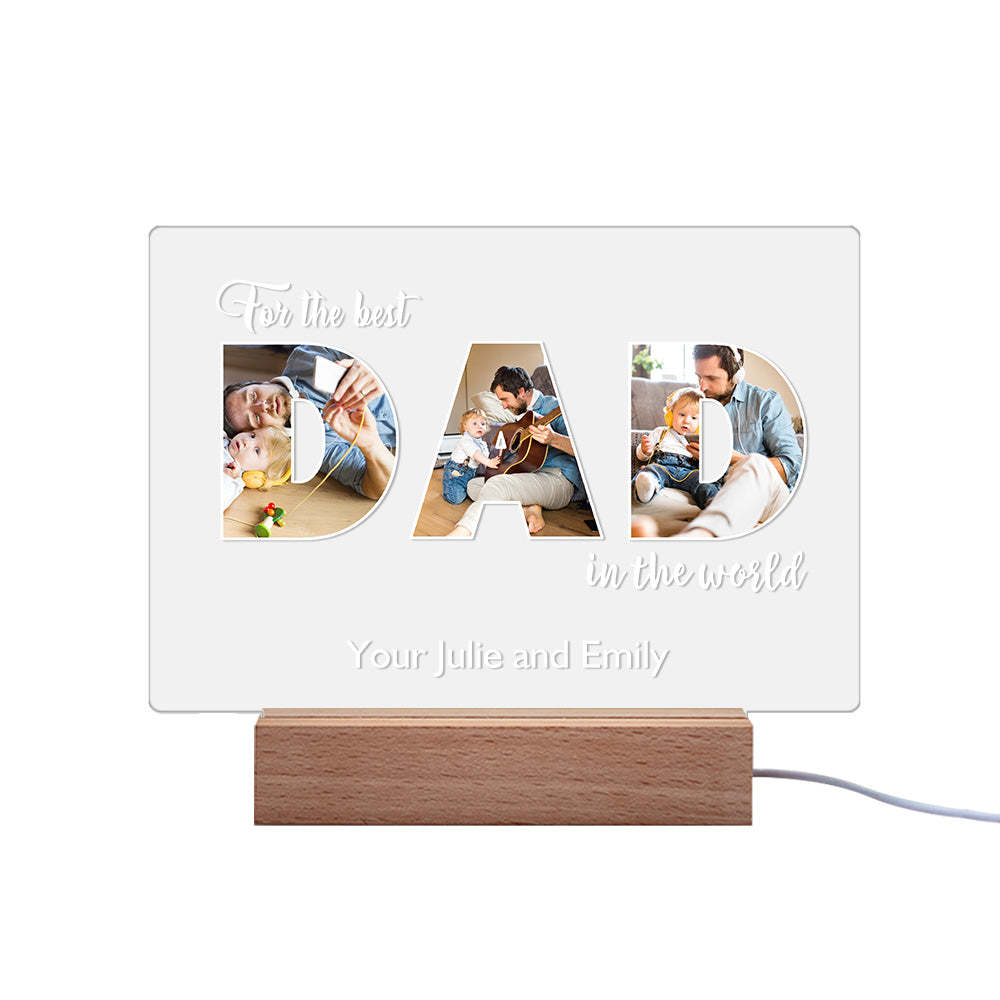 Lampada Notturna Personalizzata Per La Festa Del Papà, Lampada In Acrilico Con Foto Personalizzata, Regali Per Papà - soufeelit