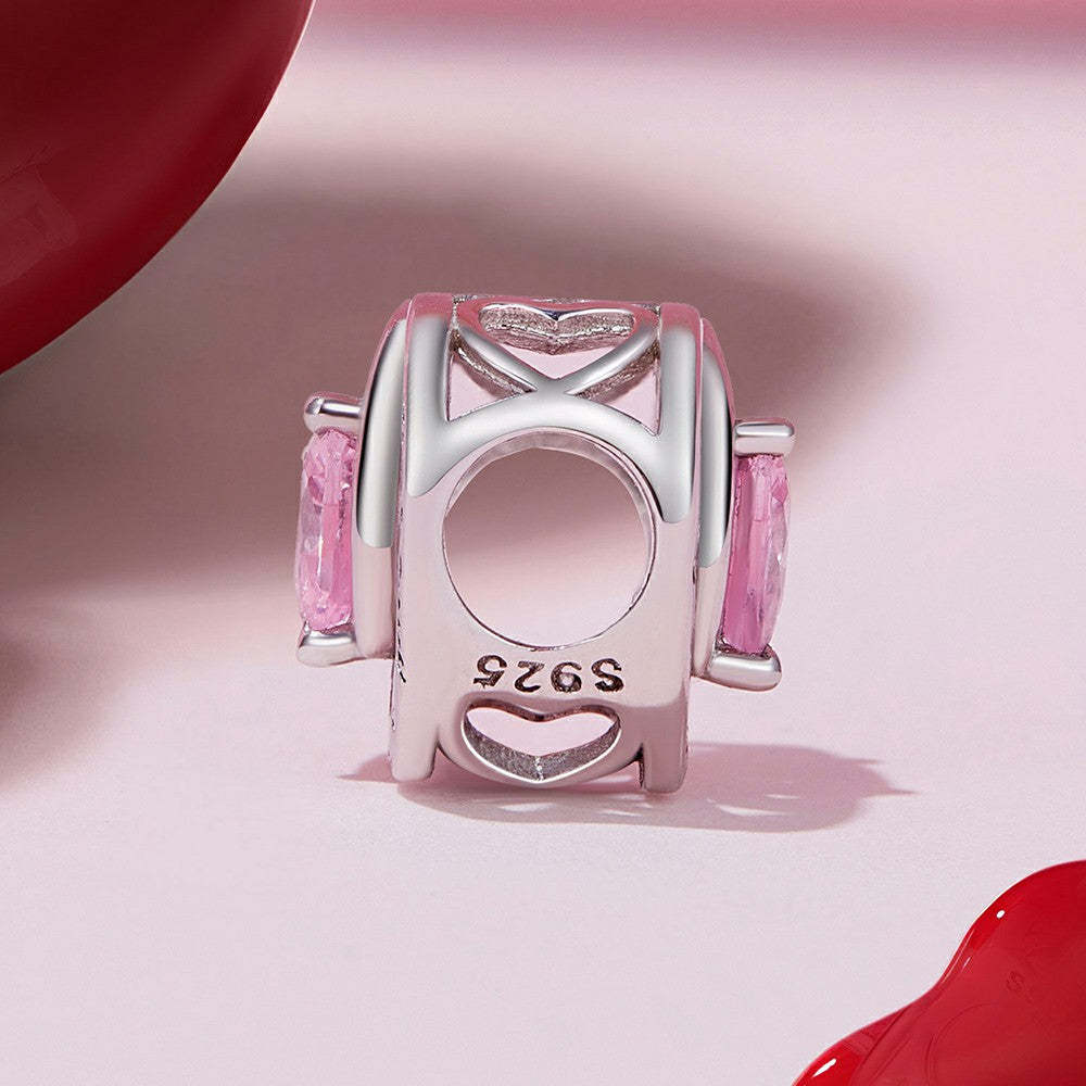 fortunato ad avere il tuo ciondolo a cuore rosa in argento sterling 925 xs1955