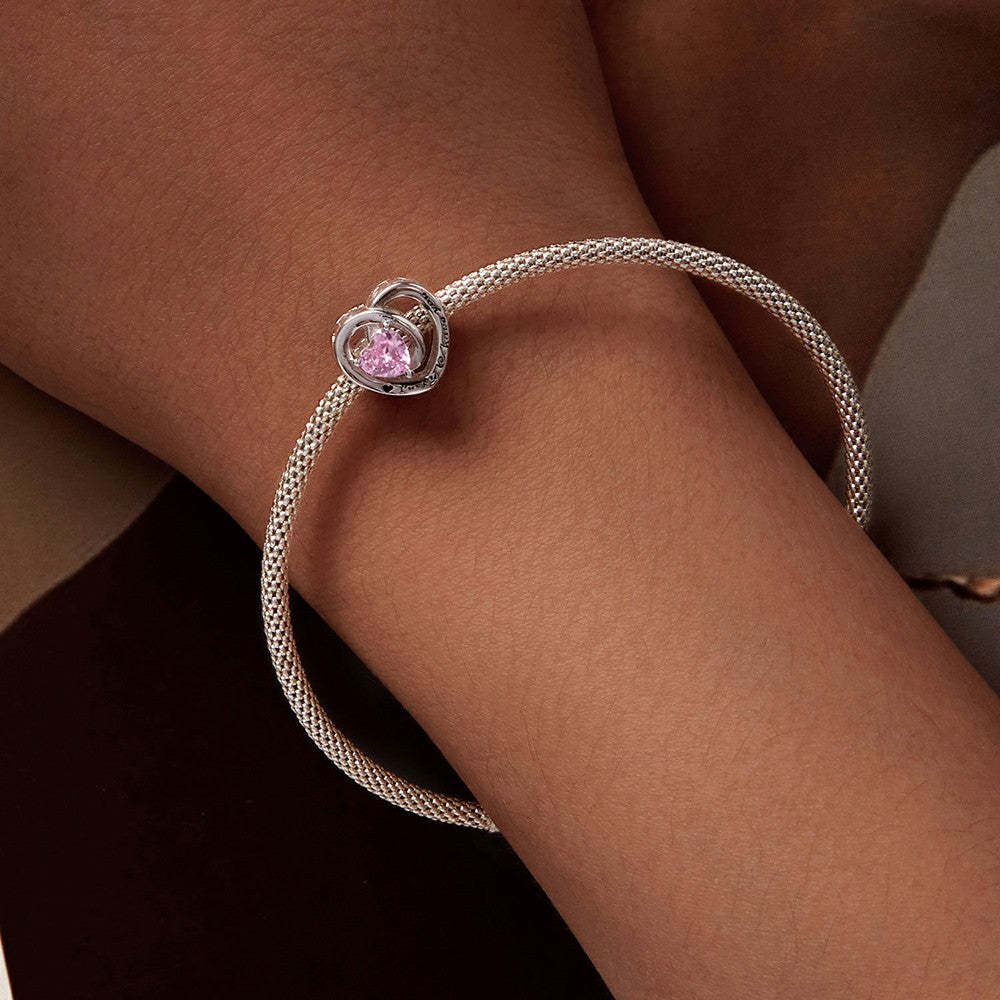 fortunato ad avere il tuo ciondolo a cuore rosa in argento sterling 925 xs1955