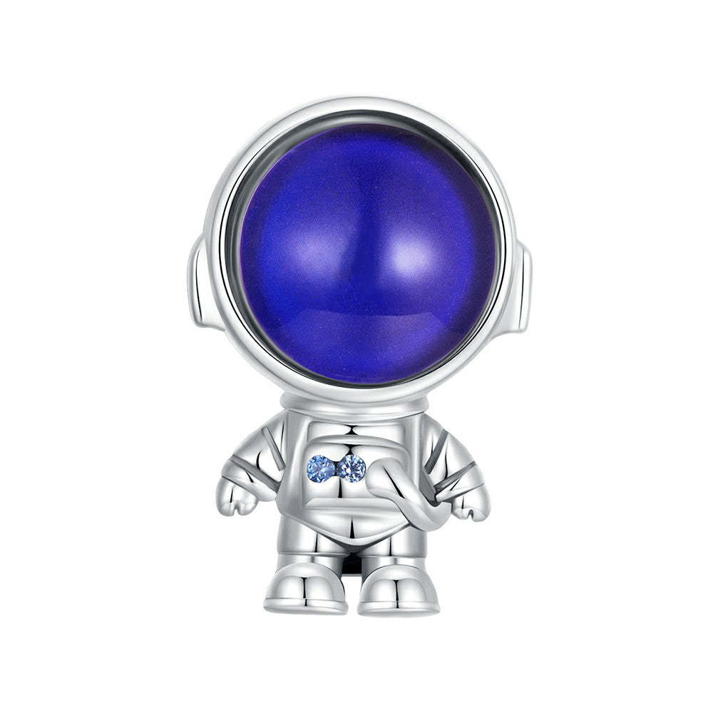 Ciondolo astronauta con scolorimento della temperatura in argento sterling 925 xs1962
