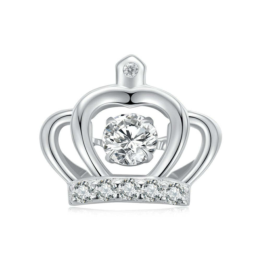 Ciondolo corona di diamanti in argento sterling 925 xs1972