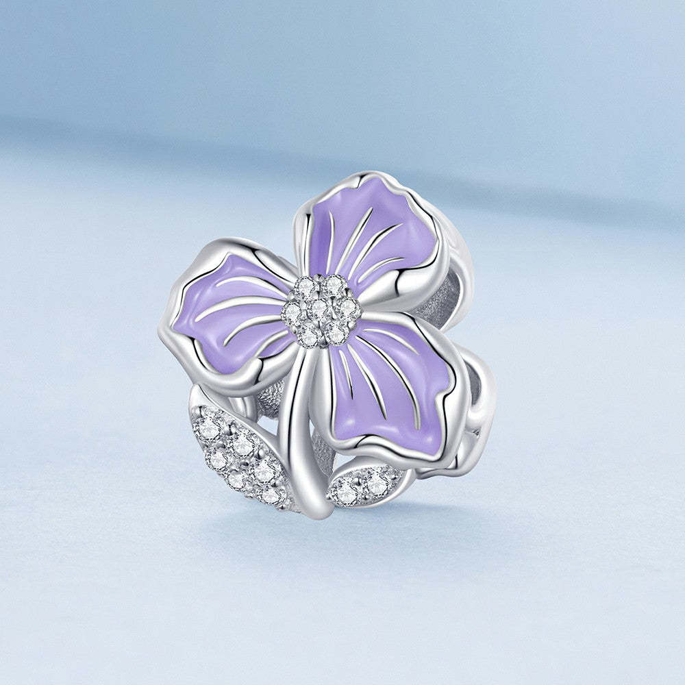 ciondolo fiore viola argento sterling 925 xs1973