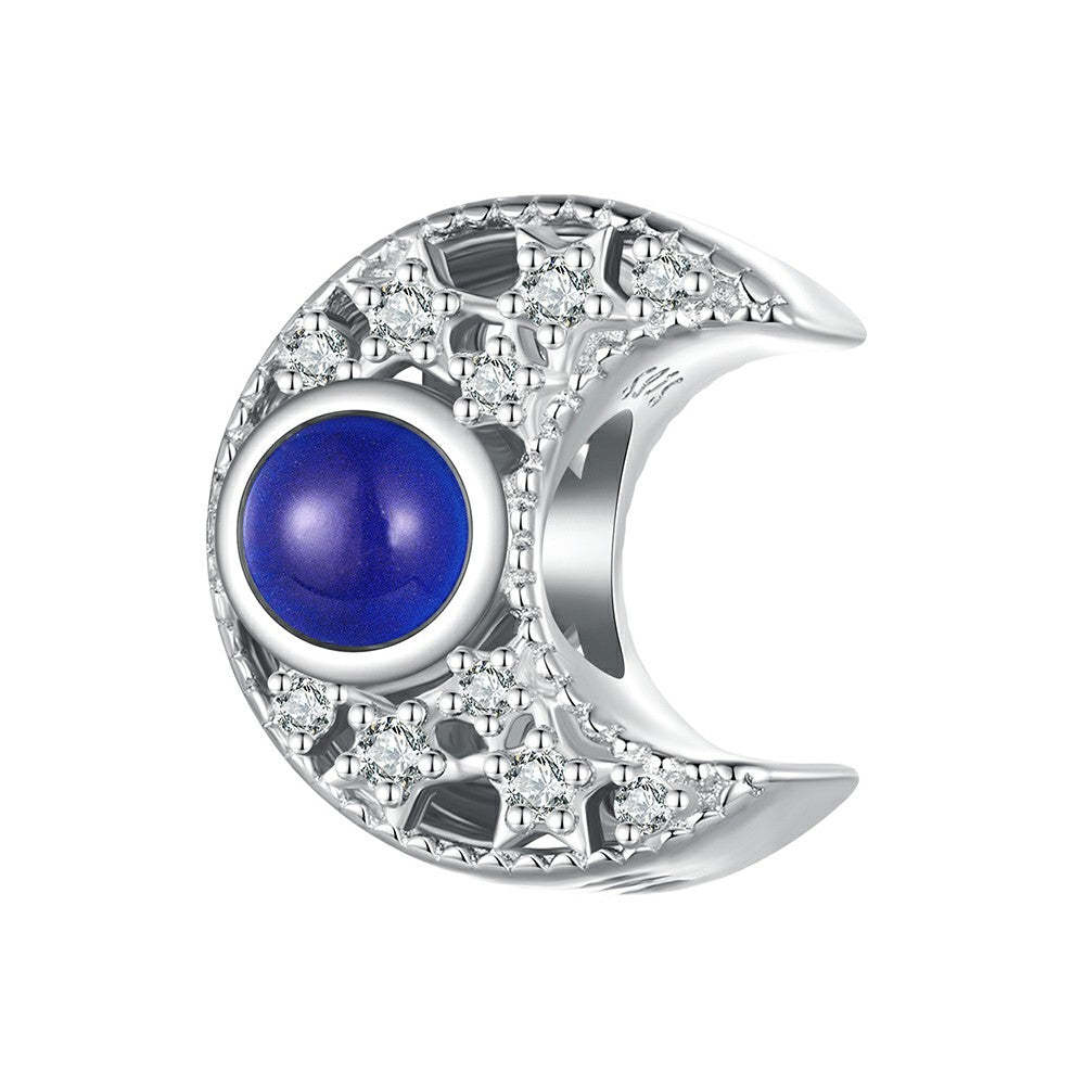 ciondolo luna con diamante con scolorimento della temperatura, argento sterling 925 xs1981